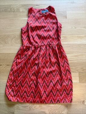 Jack by BB Dakota Red and Black Patterned Sleeveless Mini Dress